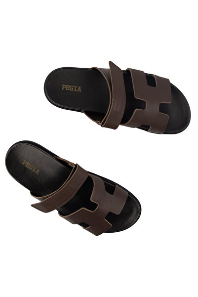 Pegia Men's Strappy Leather Slippers 215027