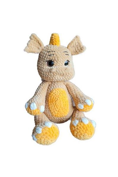 OEM Hand crocheted toy, dragon, velvet type yarn, hypoallergenic
