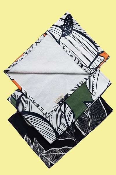 Alseko Concept Colorful Flowers Pattern, Decorative Kitchen Oven Towel, 3 Pieces 35X50Cm Cotton Towels