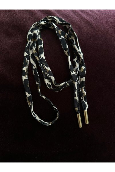 e tuhafiye 2 BUCĂȚI imprimeu leopard CENTURI CU VÂRFA DE AUR - ACCESORIUL DECORATIV 140-150 CM