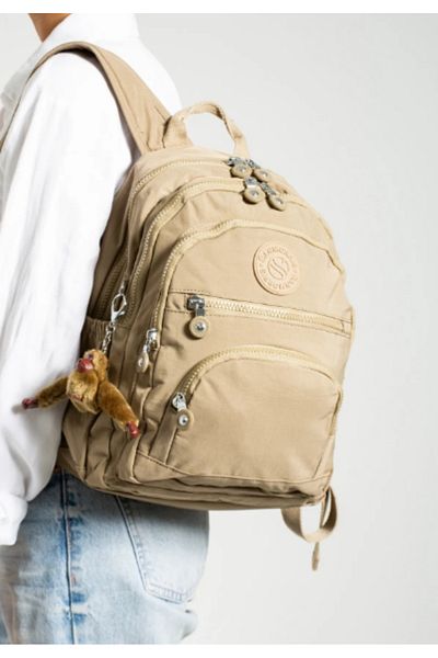 çkn sedat çakan çanta & fular & aksesuar 5 Zippered Compartment Kinkir Fabric Water Resistant Backpack (School Bag)3004
