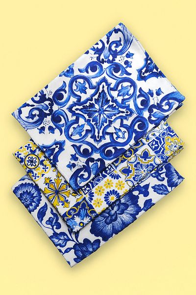 Alseko Concept Tile Pattern, Decorative Kitchen Oven Towel, 3 Pieces 35X50Cm Cotton Towels