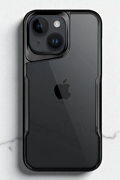 TechTrove iPhone 15 Kılıf Arkası Şefaf Tasarım Lazer Kaplama Sararmaz Silikon...