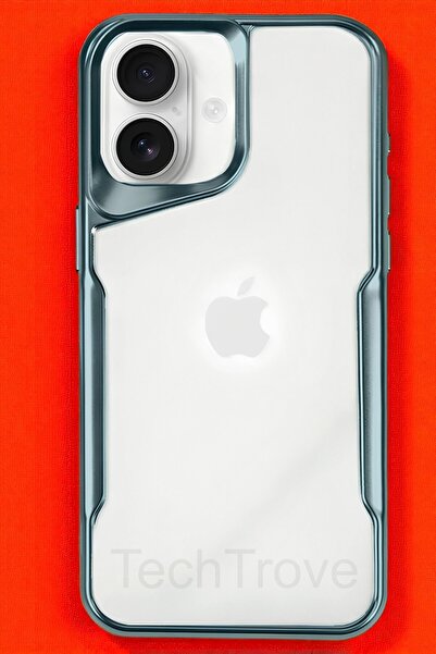 TechTrove iPhone 16 Plus Kılıf Arkası Şefaf Tasarım Lazer Kaplama Sararmaz Si...