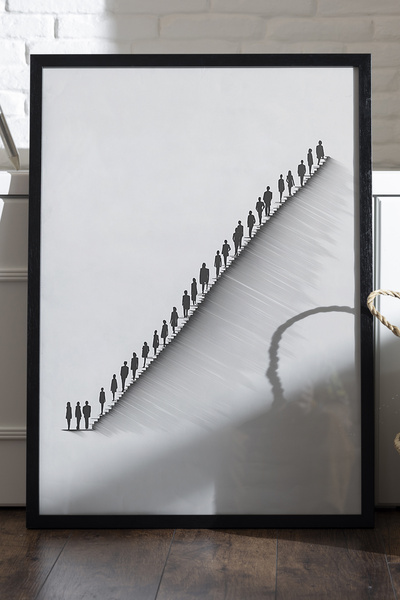 Duvarda Poster cu ramă din lemn negru Endless Path, pictură decorativă abstra...