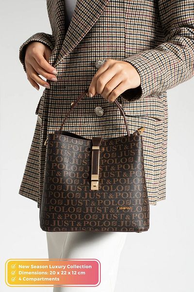 Just Polo Women's Medium Size Waterproof Daily Stylish Hand and Shoulder Bag Size 23 X 18 cm Shoulder Bag