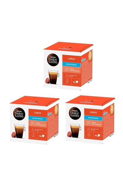 Nescafé Dolce Gusto لونجو ديكاف، غني بالنكهة، 16 كبسولة، عبوة من 3 قطع