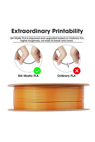 eSun Epla-Silk Mystic Kırmızı-Altın-Mor - Urhanshop Gönderimli