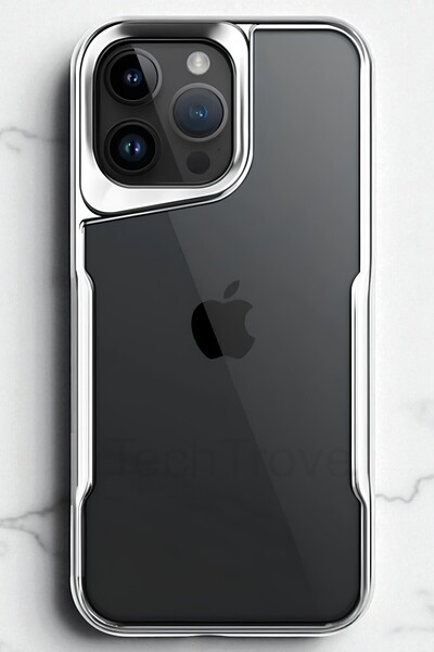 TechTrove iPhone 14 Pro Max Kılıf Arkası Şefaf Tasarım Lazer Kaplama Sararmaz...