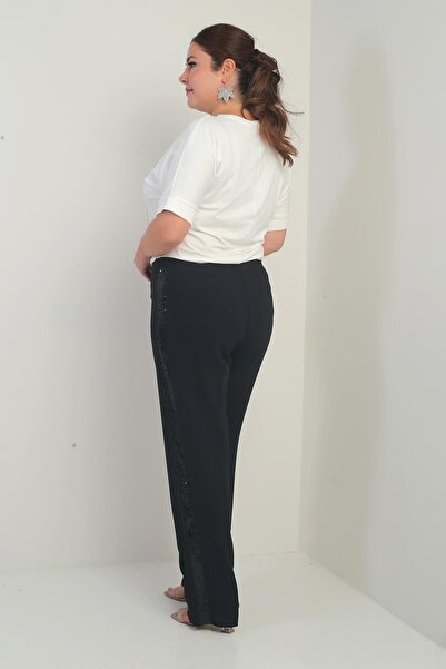 By Saygı Γυναικεία ελαστική μέση με παγιέτες στο πλάι B.B. Παντελόνι