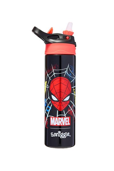 SMIGGLE - Marvel Bpa-Free Automatic 650ml Water Bottle with Straw