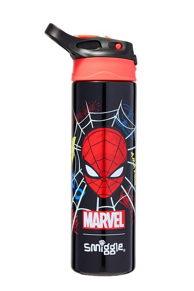 SMIGGLE - Marvel Bpa-Free Automatic 650ml Water Bottle with Straw