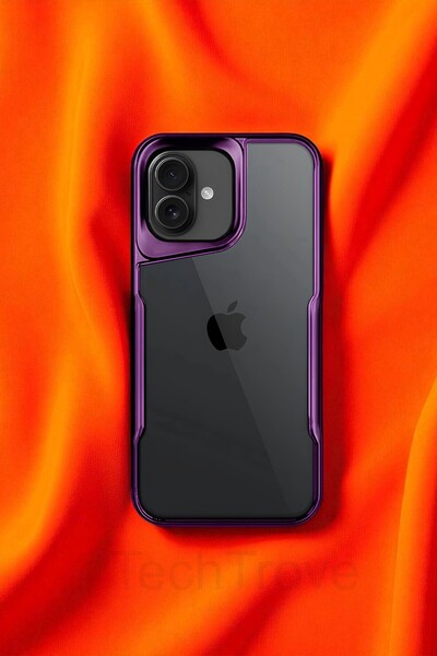 TechTrove iPhone 16 Plus Kılıf Arkası Şefaf Tasarım Lazer Kaplama Sararmaz Si...