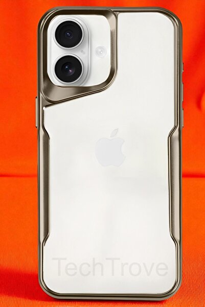 TechTrove iPhone 16 Plus Kılıf Arkası Şefaf Tasarım Lazer Kaplama Sararmaz Si...