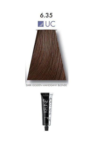 Keune 2 Packs of Keune Tinta Color Hair Dye No. 6.35 Dark Golden Mahogany Blonde with Silk Protein