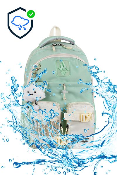 ms mixxstore Large Size Luxury Water Resistant Fabric Travel Backpack Middle School and High School Bag