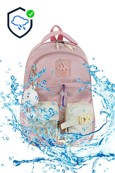ms mixxstore Large Size Luxury Water Resistant Fabric Travel Backpack Middle School and High School Bag