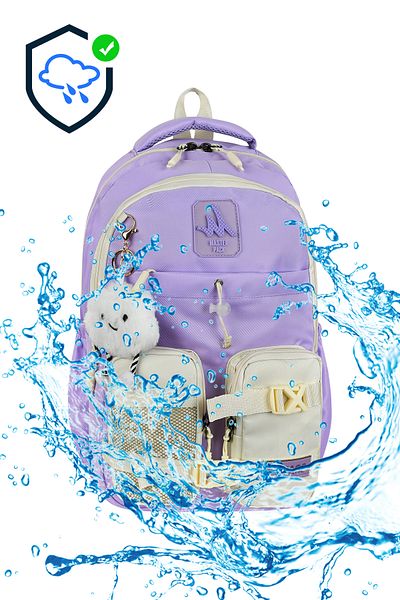 ms mixxstore Large Size Luxury Water Resistant Fabric Travel Backpack Middle School and High School Bag