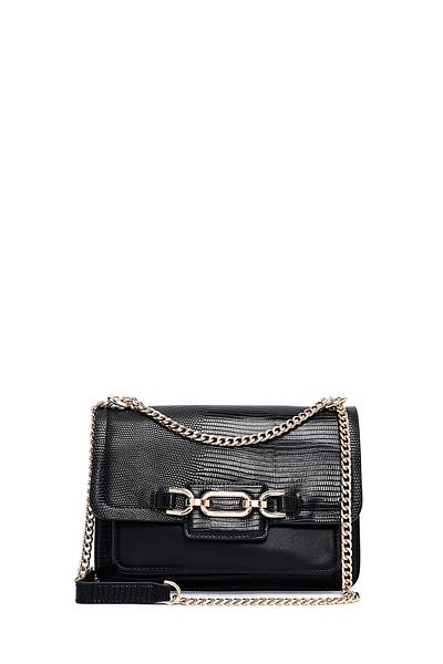 Derimod Women's Black Long Chain Strap Classic Shoulder Bag 25Sbd251118
