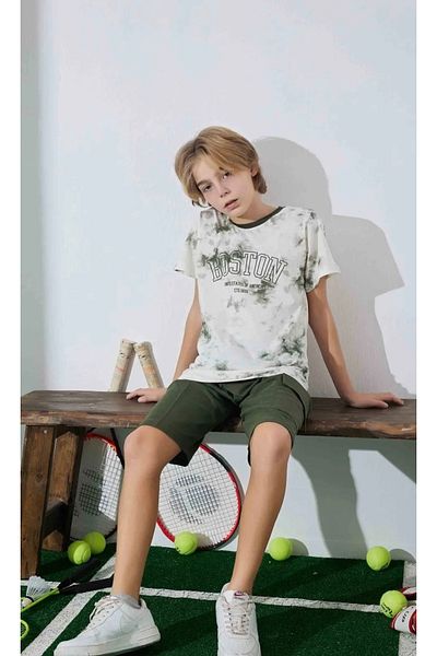 BUTİK1AVM Boys' Tracksuit Set 100% Cotton Does Not Sweat