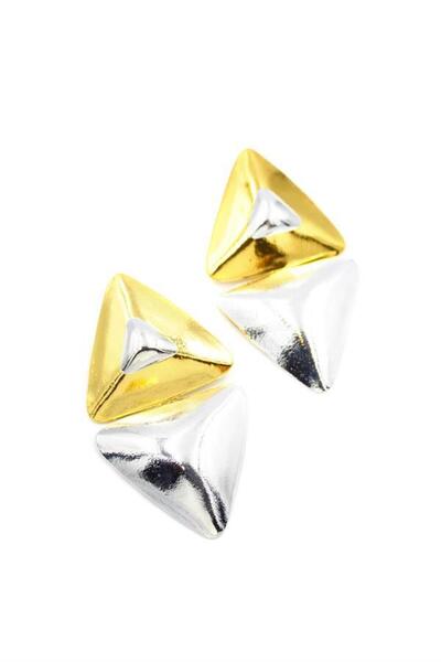 Royaleks Metal Triangle Earrings - Gold