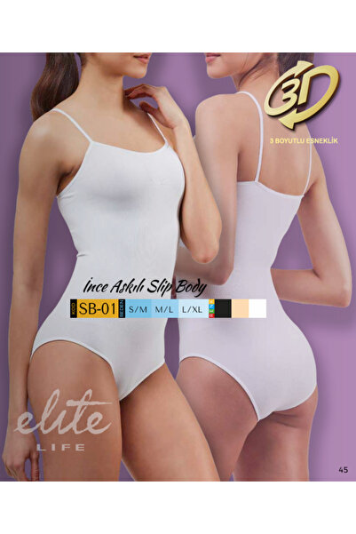 BENALİ Elite Li̇fe Thin Strap Padless Body Undershirt (3 Pcs)