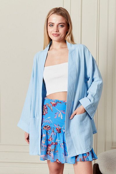 Kirazgym Kimono de damă cu talie din bumbac și in 4802