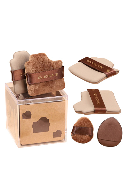 L&Wen مجموعة إسفنجات مكياج الشوكولاتة، 6 قطع، أداة وضع مكياج متعددة الوظائف للنساء