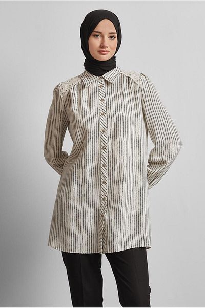 Alvina Striped Linen Tunic 45657