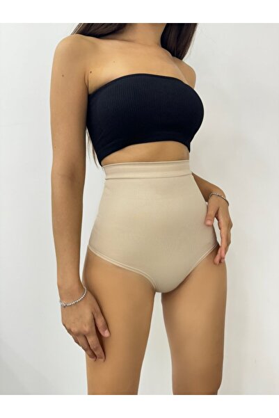 Moda Ebrar Silicone Long Waist Slip Corset -Cream -Collection