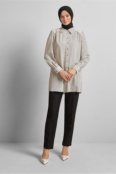Alvina Striped Linen Tunic 45657