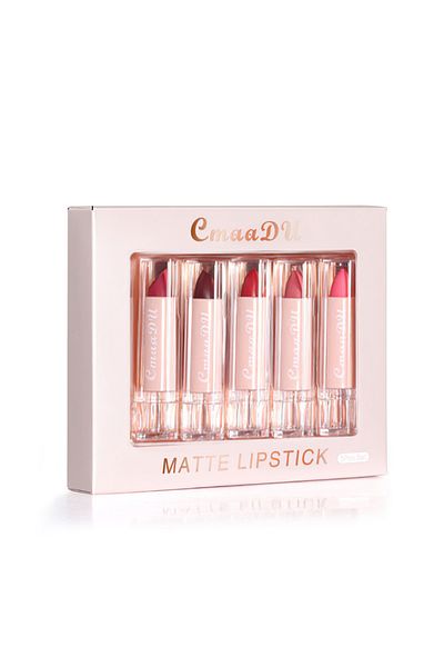 cmaadu 5 Colors Matte Lipstick Set Waterproof Long-Lasting Moisturizing Makeup Gift Kit