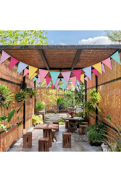 Bahan Alamy Set of 3 party banners with 8/12/15 flags Bahan Alamy, textile, multicolor, 4 m / 12.5 x 17 cm