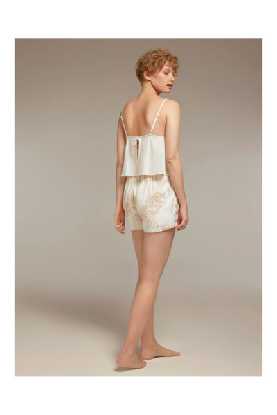 BONJOUR MADAME Bjm-1330 Shorts Bustier 2 Piece Set Ecru