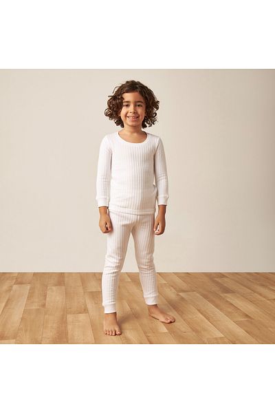 Juniors Textured Thermal T-shirt and Pyjama Set
