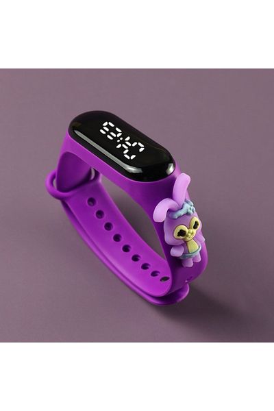 OEM Ceas pentru copii, model Hello Rabbit cu ochelari, violet