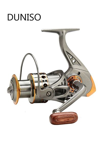 fun zone بكرة صيد دوارة بنسبة تروس 5.2:1، مصنوعة بالكامل من المعدن مع مقبض خش...