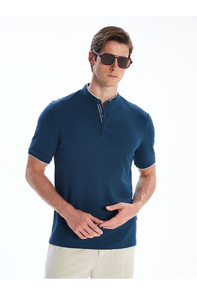 LC Waikiki Southblue Judge Collar Pique Men's T-Shirt
