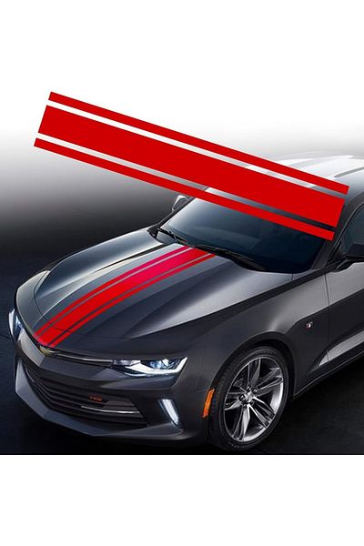 divendi-ro Self-adhesive sticker Tuning model Triple Stripes" size 125 x 22 cm color Red"
