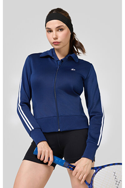 Champion Wild Things سويت شيرت بسحاب كامل للنساء باللون الأزرق الداكن - 11771...