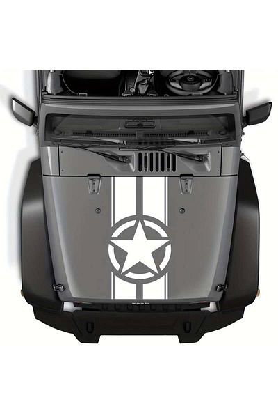 divendi-ro Self-adhesive sticker for Off Road vehicles model Army Star" size 90 x 43 cm color White"