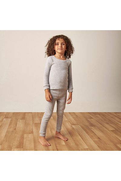 Juniors Textured Thermal T-shirt and Pyjama Set