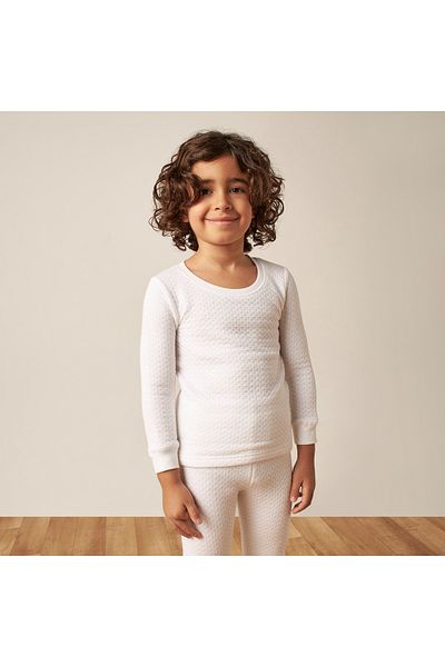 Juniors Textured Thermal T-shirt and Pyjama Set