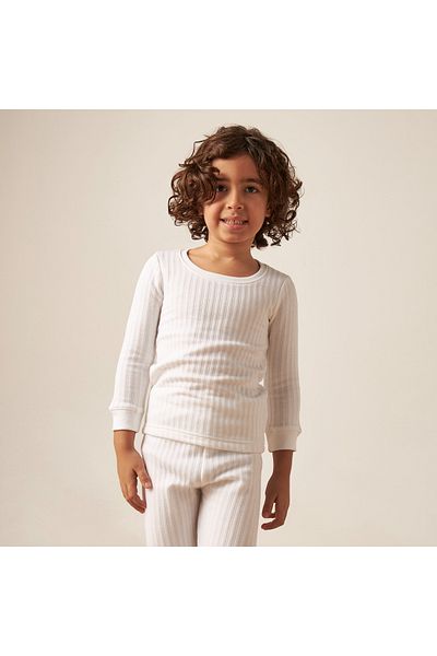 Juniors Textured Thermal T-shirt and Pyjama Set