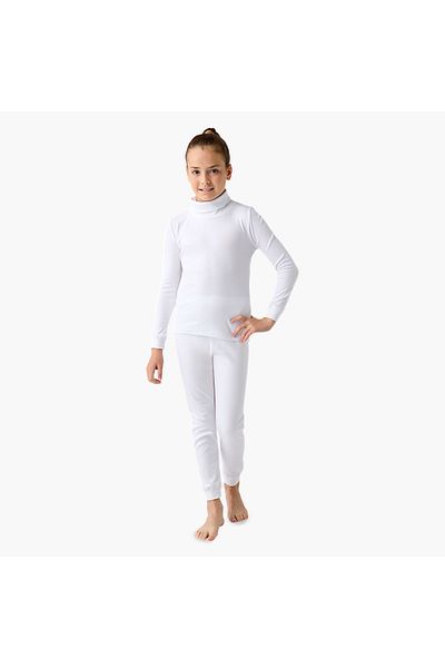 Juniors Solid High Neck Thermal Top and Leggings Set