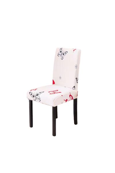 OEM Set 6 huse de scaun, poliester cu elastan, imprimeu fluturi, multicolor