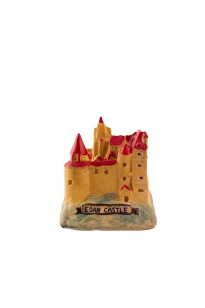 OEM Suport de lumânare din ceramică, model castel, 11x12 cm, multicolor