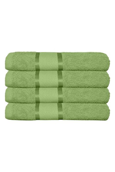 OEM Set 4 Bath Towels, Cotton, Uni, 400g/m², 70x140cm, Light Green