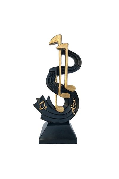 OEM Decoratiune din rasina, Portativ, 7X15cm, Negru-Auriu