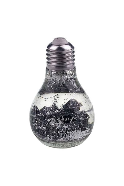 OEM Bec din plastic cu apă, sclipici și LED, Băile Felix, 6x10 cm, argintiu